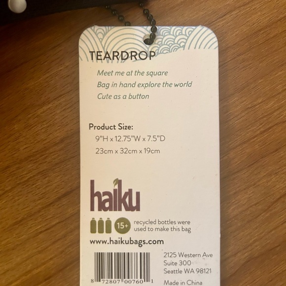 NWT•Haiku Teardrop Crossbody Purse - Picture 14 of 16